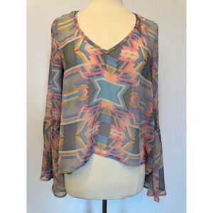 Show Me Your Mumu Sheer Longsleeve Top Size Small